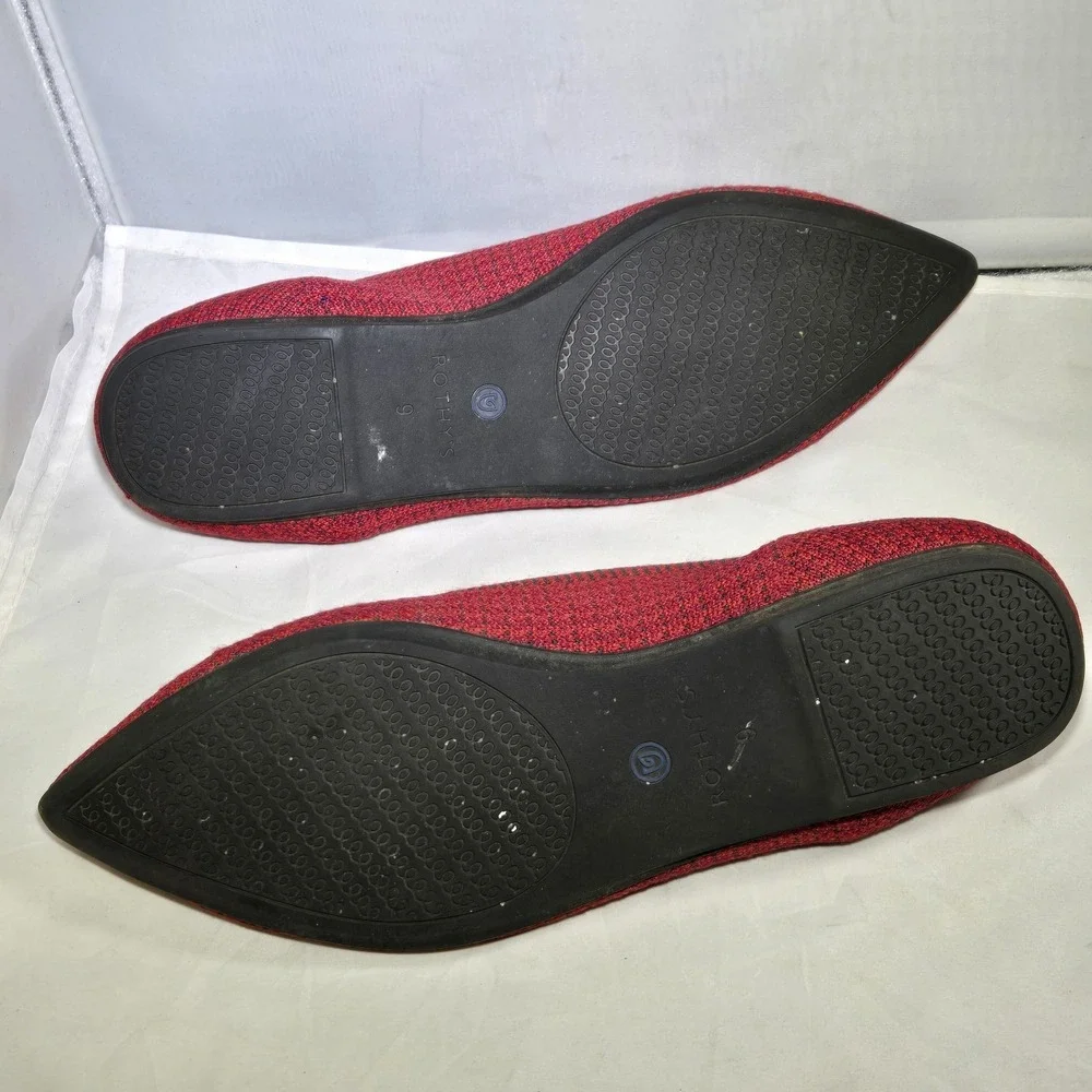 Rothy's The‎ Point Ballet Flats Womens 9 in Scarlett Tweed Rare Retired Color